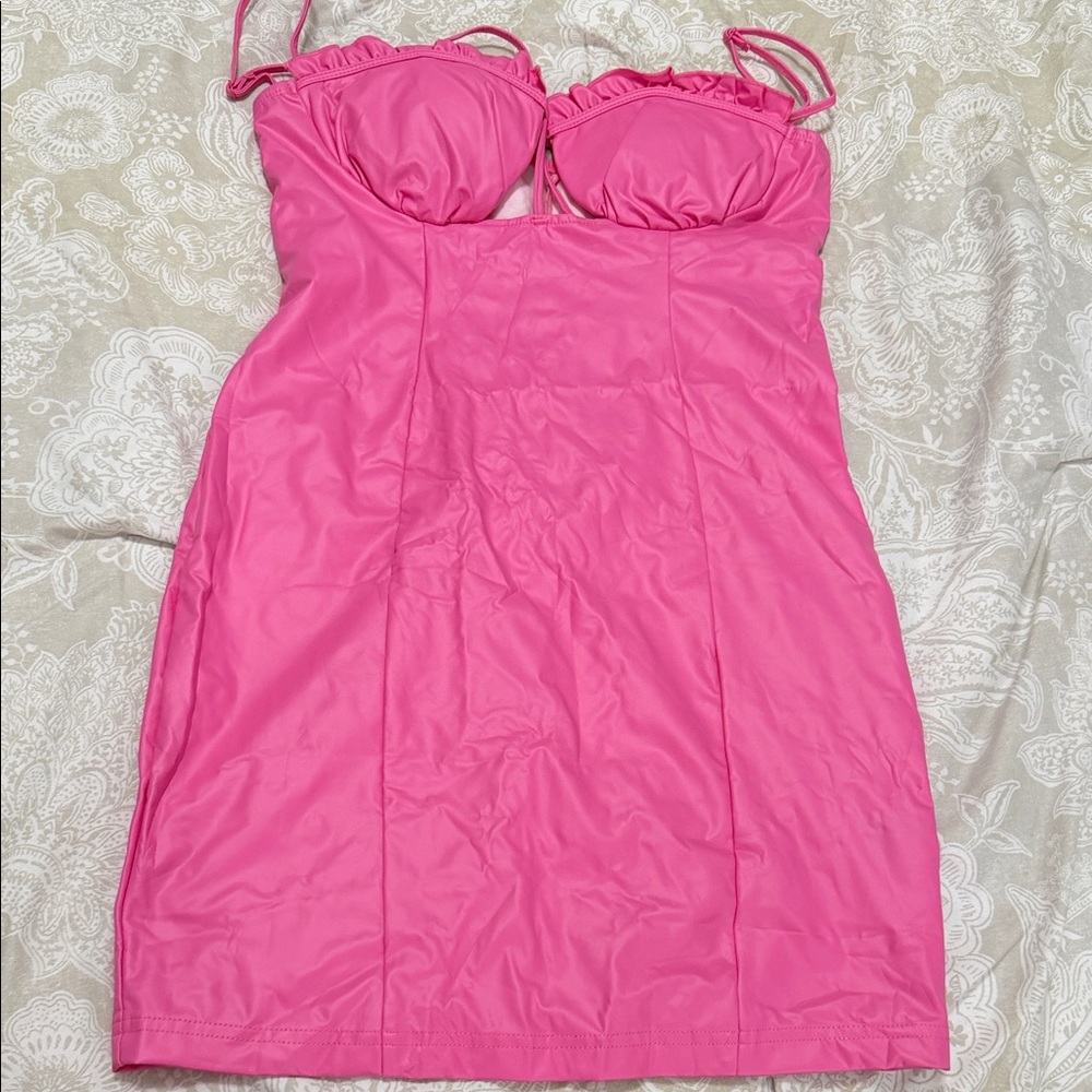 SHEIN Hot Pink Mini Dress with Built-In Bustier